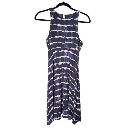 Athleta Santorin Thera Summer Sun Dress Tie Dye Navy Blue White Size Extra Small - Picture 1 of 5